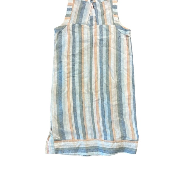 For Cynthia Linen Blend Side Button Striped
Sleeveless Dress Medium - Picture 3 of 6